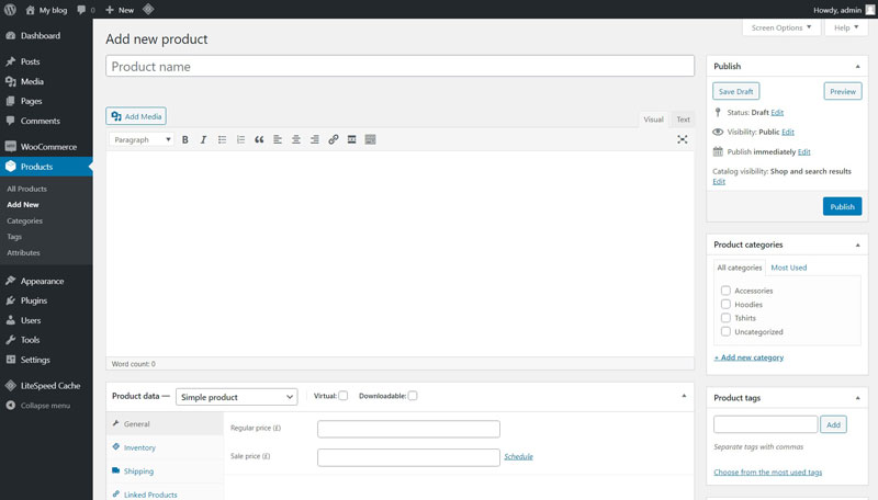 Woocommerce Add Product