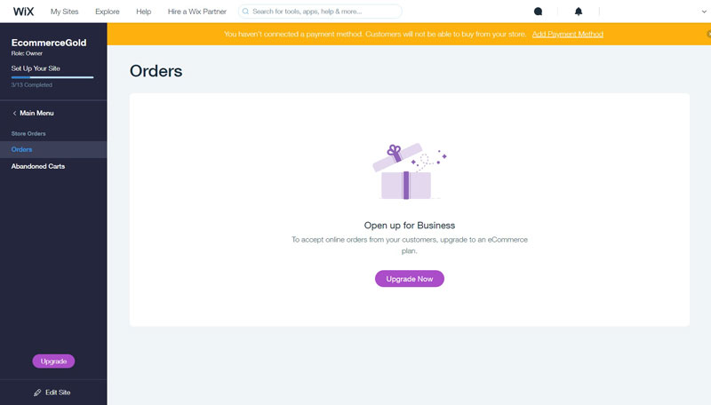 Wix Manage Orders