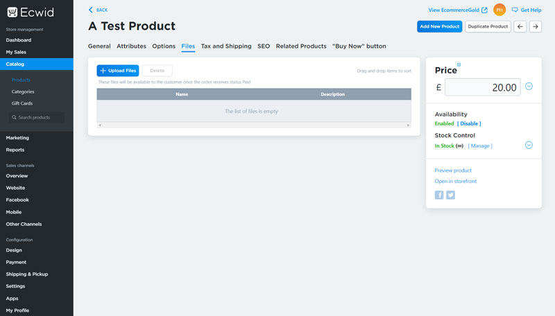 Ecwid Digital Product