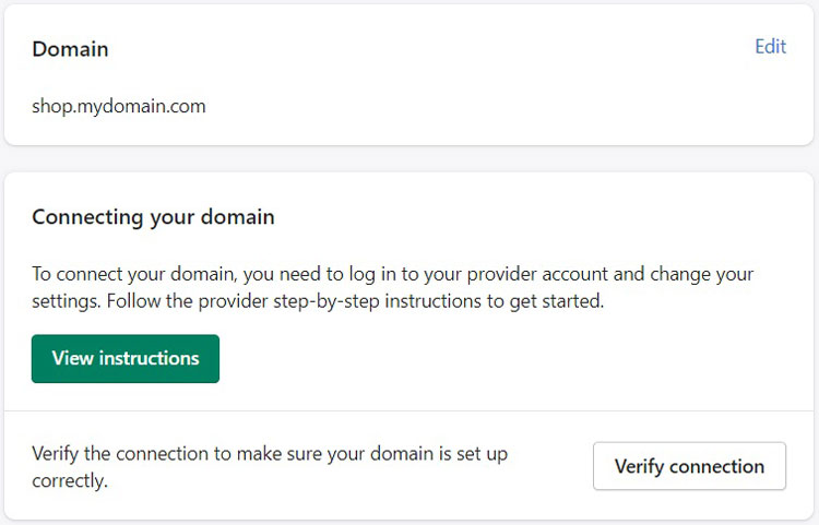 Shopify Verify Domain