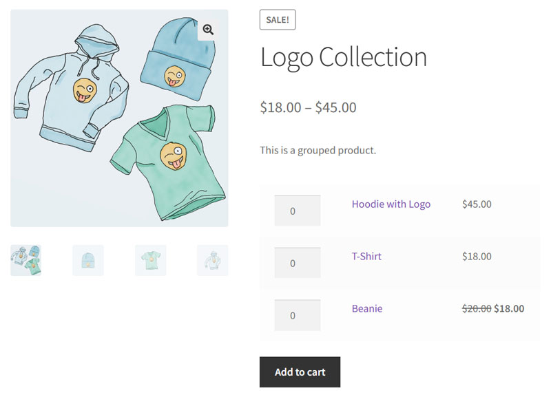 WooCommerce Grouped Product Example