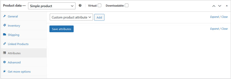 WooCommerce Product Data Attributes