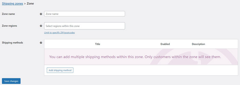 WooCommerce Shipping Zone Set Up