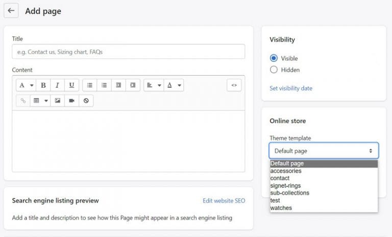 How to Create a Page of Collections on Shopify