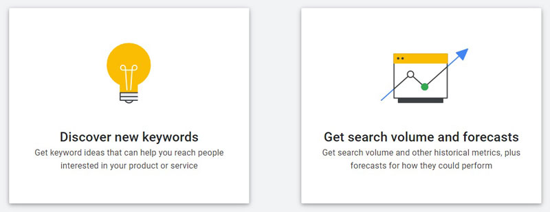 Google Keyword Planner Options
