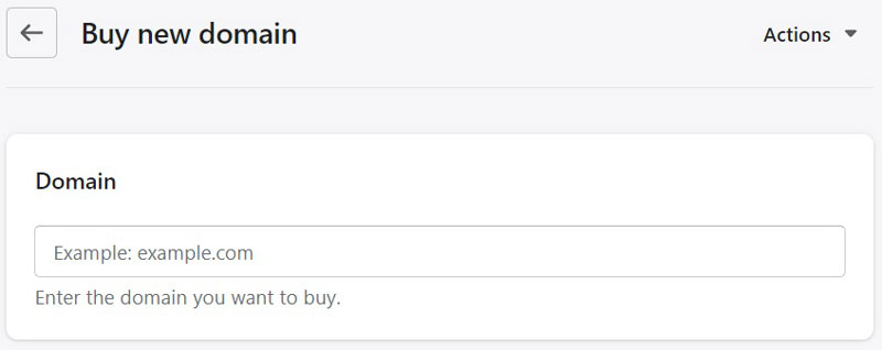 Shopify Buy New Domain