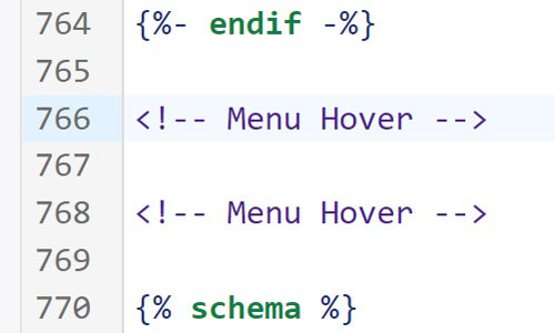 Shopify Menu Hover Comment