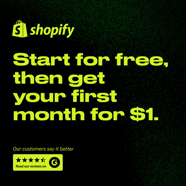 Shopify $1 promo banner