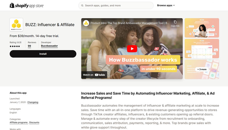 Buzz Shopify app