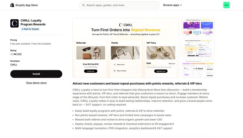 CWILL Loyalty App Page