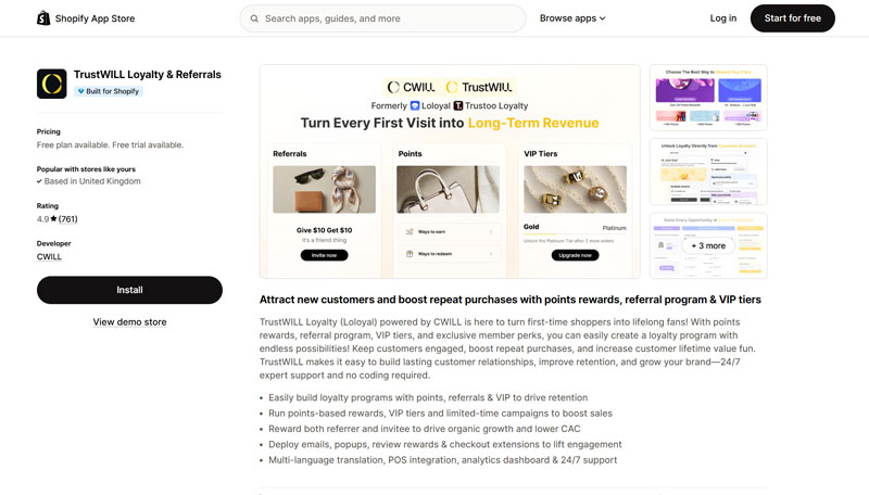TrustWILL Loyalty and Referral app