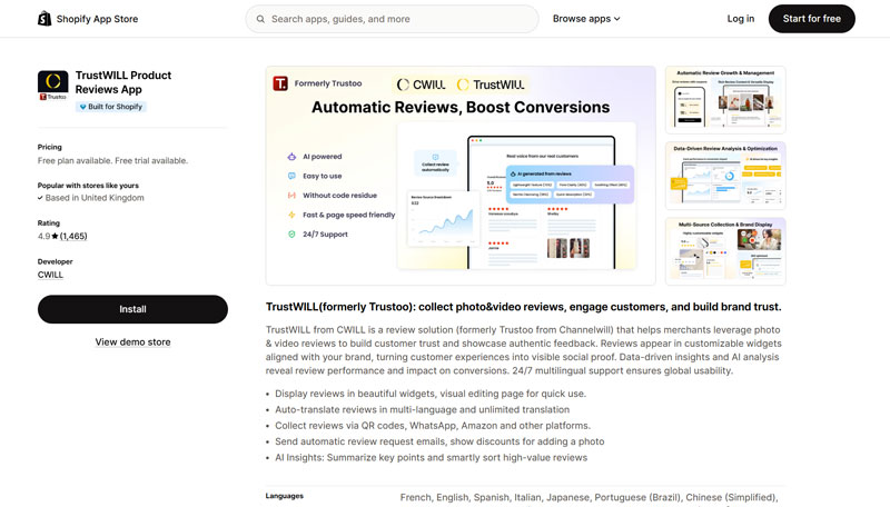 TrustWILL Shopify App